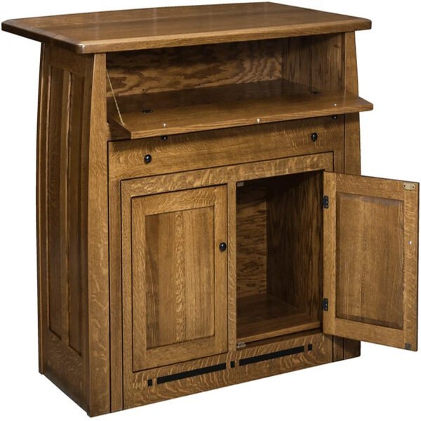 Solid Wood Kitchen Island with Pull-Out Table and Ebony Inlays