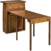 Solid Wood Kitchen Island with Pull-Out Table and Ebony Inlays