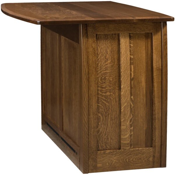 Solid Wood Kitchen Island with Pull-Out Table and Ebony Inlays