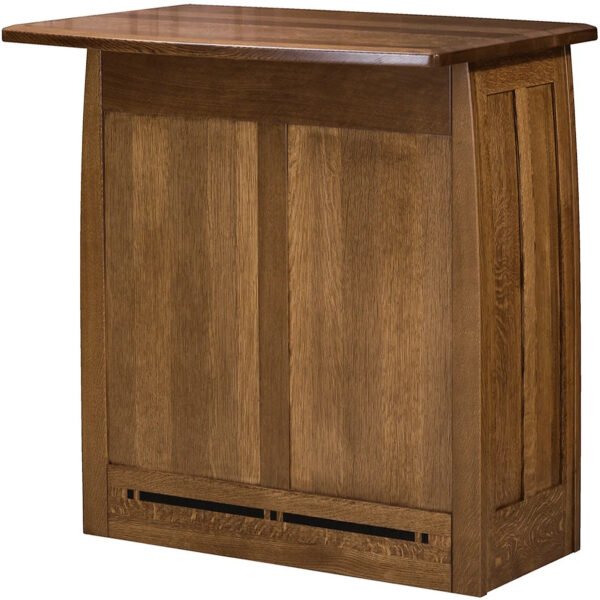 Solid Wood Kitchen Island with Pull-Out Table and Ebony Inlays