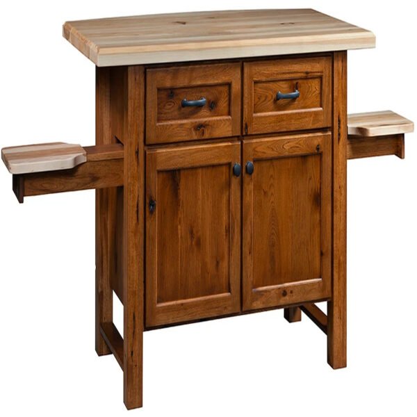 Kitchen Island with Two Doors and Two Drawers