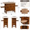 Kitchen Island with Two Doors and Two Drawers
