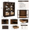 Solid Wood Display Cabinet with Beveled Glass Doors