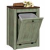 Solid Wood Cabinet with Single Tilt-Out Trash Bin