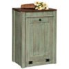Solid Wood Cabinet with Single Tilt-Out Trash Bin
