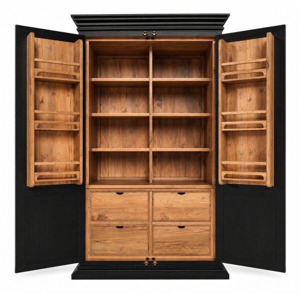 Tall Freestanding Kitchen Pantry Cabinet in Black