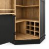 Transitional Corner Kitchen Pantry Cabinet in Black
