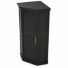 Transitional Corner Kitchen Pantry Cabinet in Black