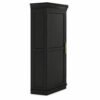 Transitional Corner Kitchen Pantry Cabinet in Black