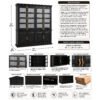 Freestanding Kitchen Pantry Cabinet with Glass Doors in Distressed Black
