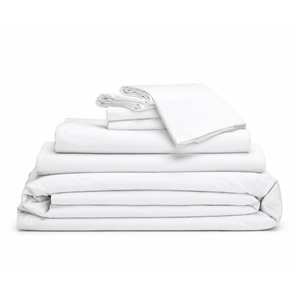 Hemmed Bedding Bundle - Organic Cotton Sateen - White, Twin
