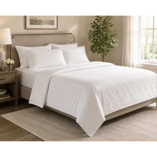 Hemmed Bedding Bundle - Organic Cotton Sateen - White, Twin