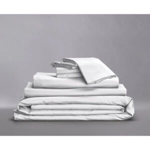 Hemmed Bedding Bundle - Organic Cotton Sateen - White, Twin