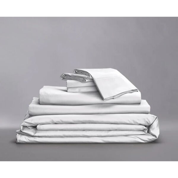 Hemmed Bedding Bundle - Organic Cotton Sateen - White, Twin