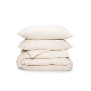 All-Season Comforter & Pillow Set - Climate Beneficial Wool, Organic Cotton Cover - Queen